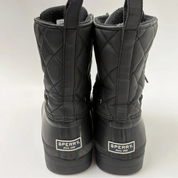 Sperry Topsider Gosling Quilted Duck Boot Waterproof Black - Picture 5 of 11